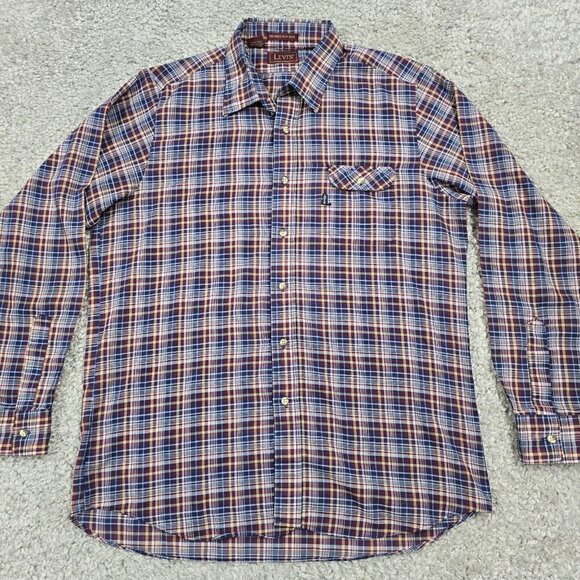 Levis Shirt Men XL Plaid Long Sleeve Button‎ Up Western Cowboy USA Lightweight - Picture 2 of 11